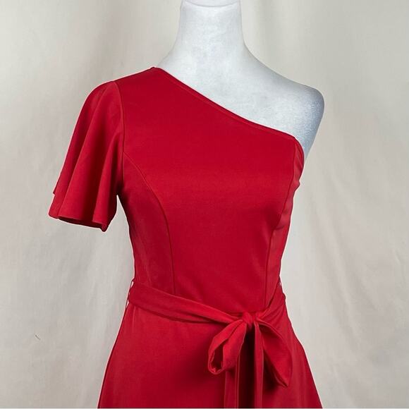 Grace Karin Red One Shoulder Feminine Date Party Event Dress NWT Size S - Picture 3 of 13